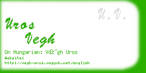 uros vegh business card